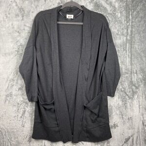 Pact Cardigan Womens XS/Small Gray Long Line‎ Open Pockets Organic Cotton Beachy